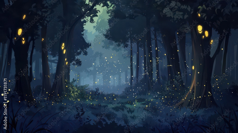 Obraz premium Serene Forest Glow. Exploring the tranquil beauty of nature concept