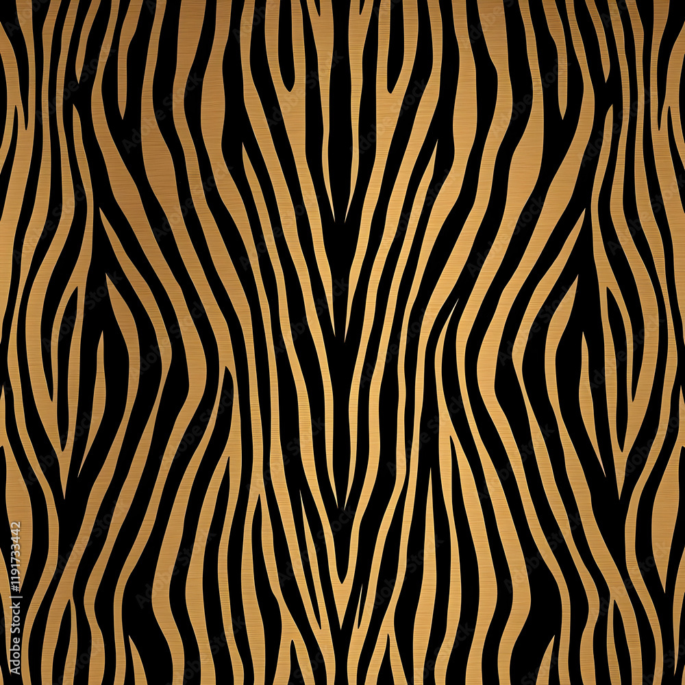 Golden Zebra Stripes Pattern Creates a Luxurious and Wild Safari-Inspired Background Golden Zebra Stripes Pattern Creates a Luxurious and Wild Safari-Inspired Background