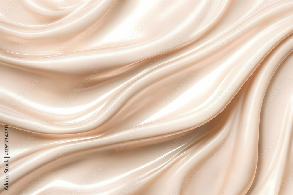 Fototapeta premium Beige Satin Fabric Flows Smoothly Creating an Elegant Texture Background