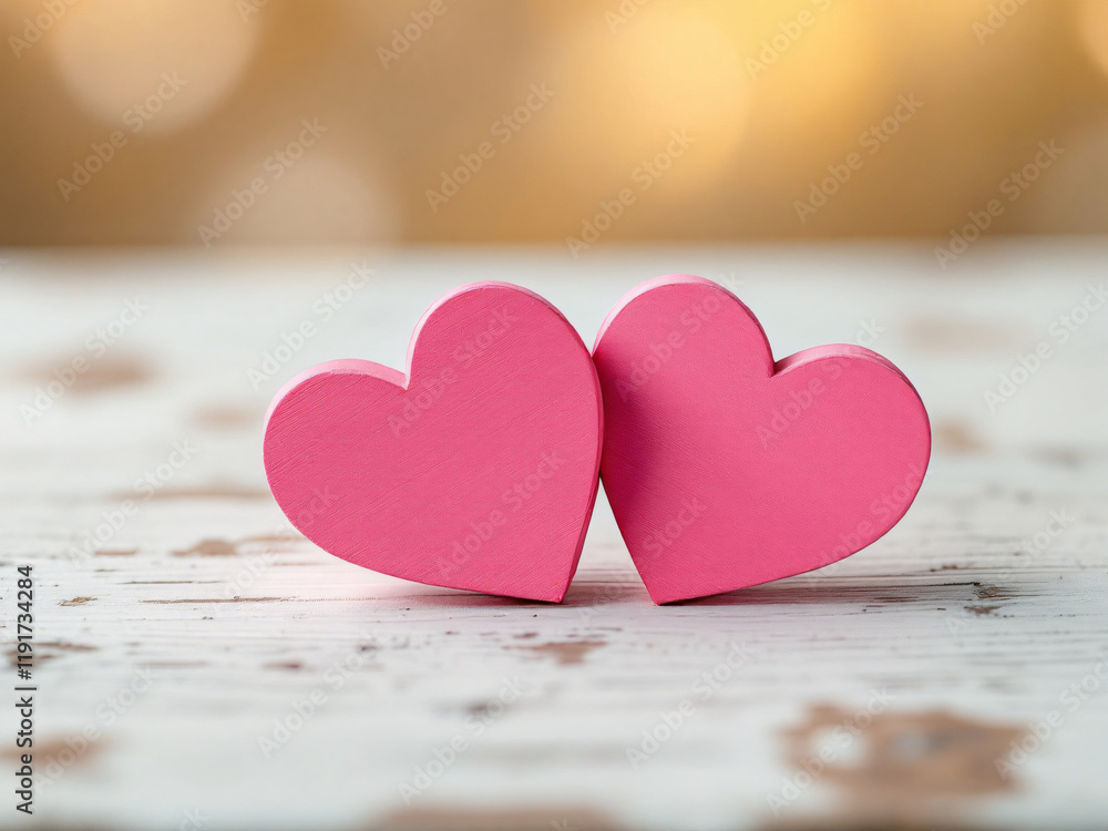 Two pink hearts connected.