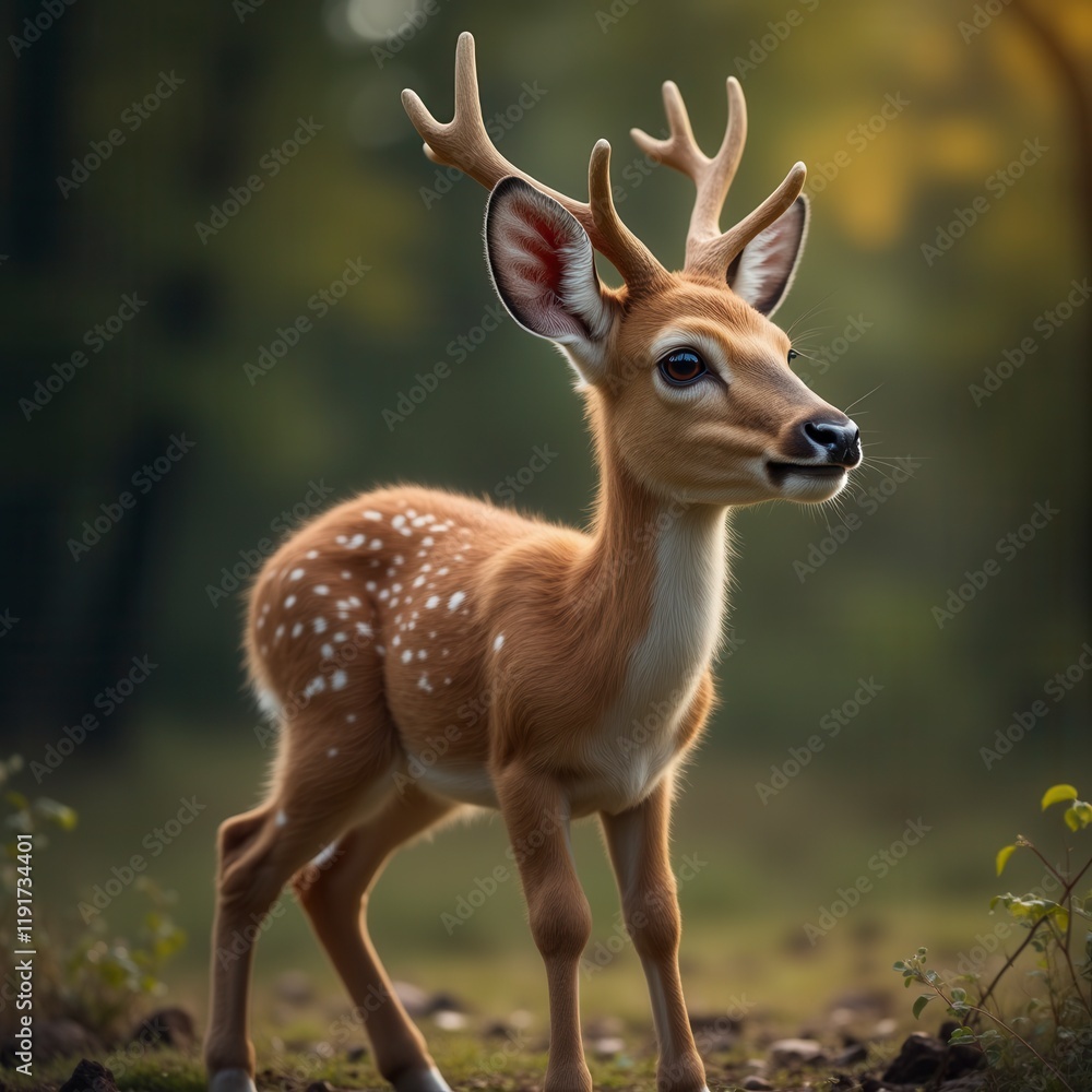 Little Deer Eating Wildlife Standing Animal Little Deer Eating Wildlife Standing Animal