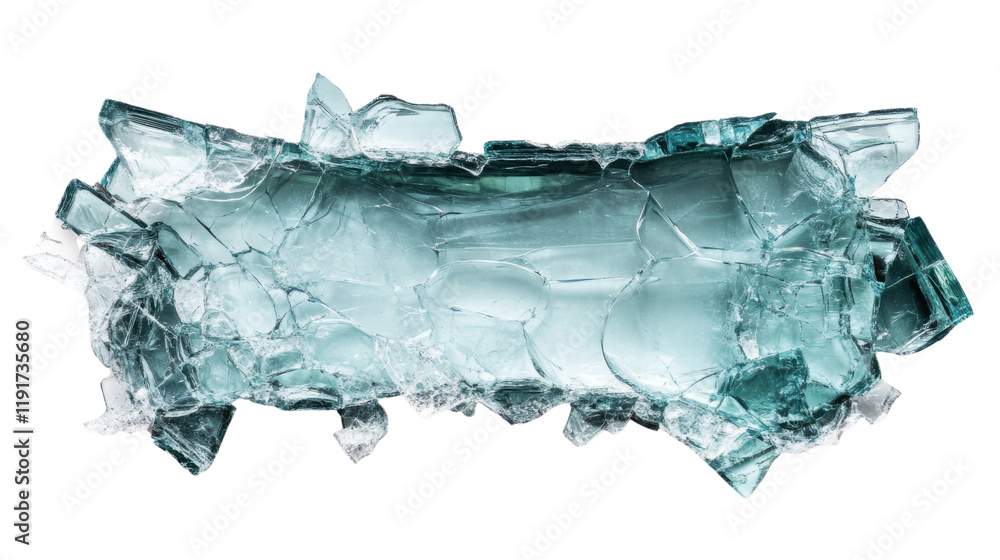 Fototapeta premium Hole in broken glass transparent background