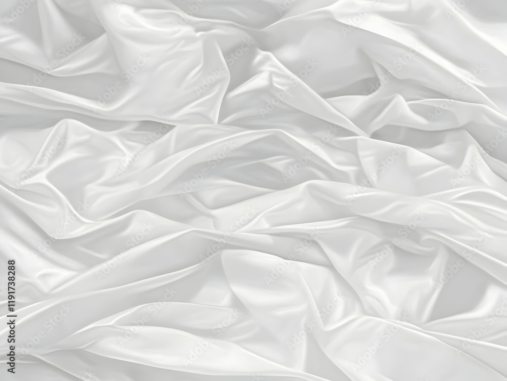 White Silk Fabric Flows and Creates Elegant Drapes with Soft Folds and Smooth Texture White Silk Fabric Flows and Creates Elegant Drapes with Soft Folds and Smooth Texture