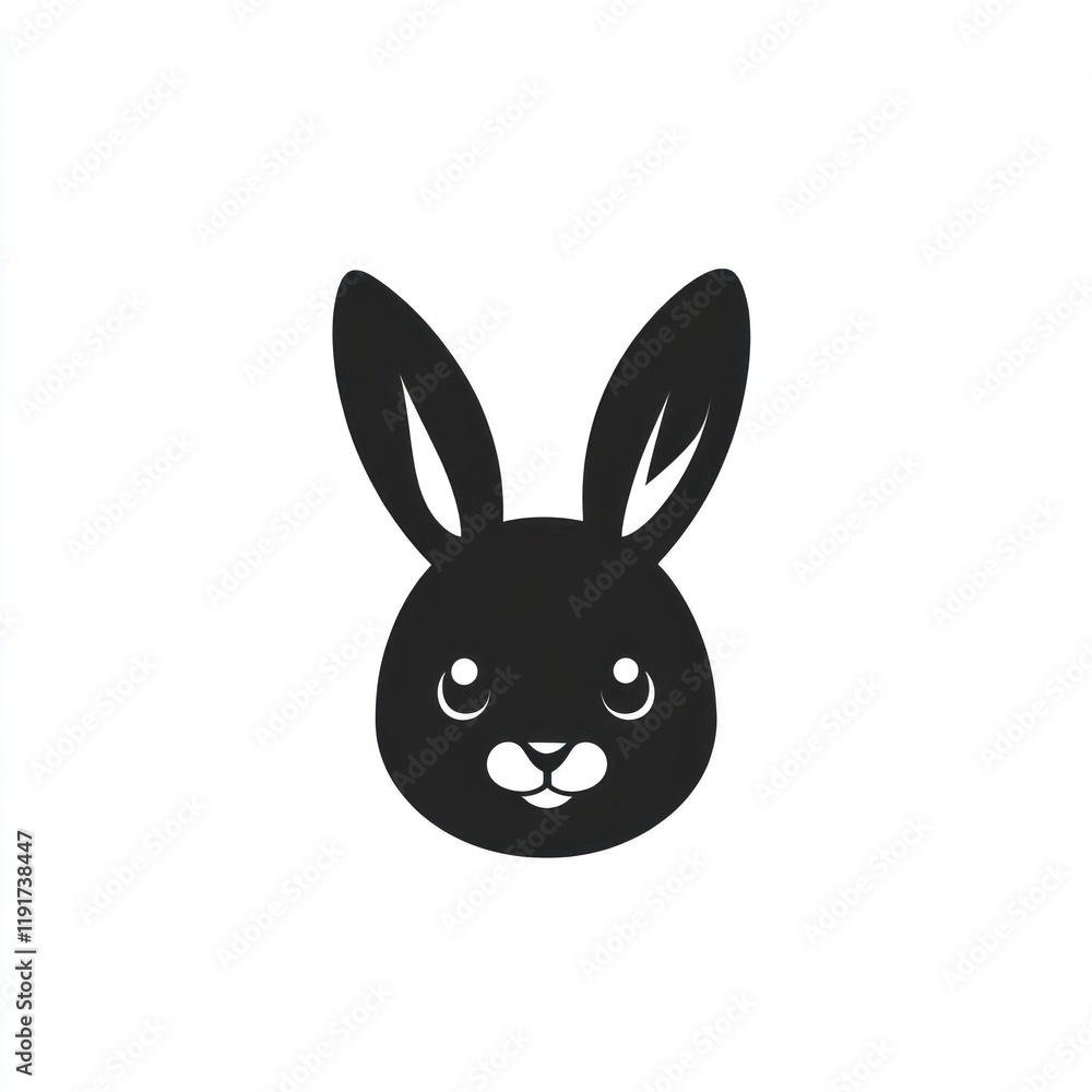 Cute bunny rabbit face, white background, children's book illustration Cute bunny rabbit face, white background, children's book illustration