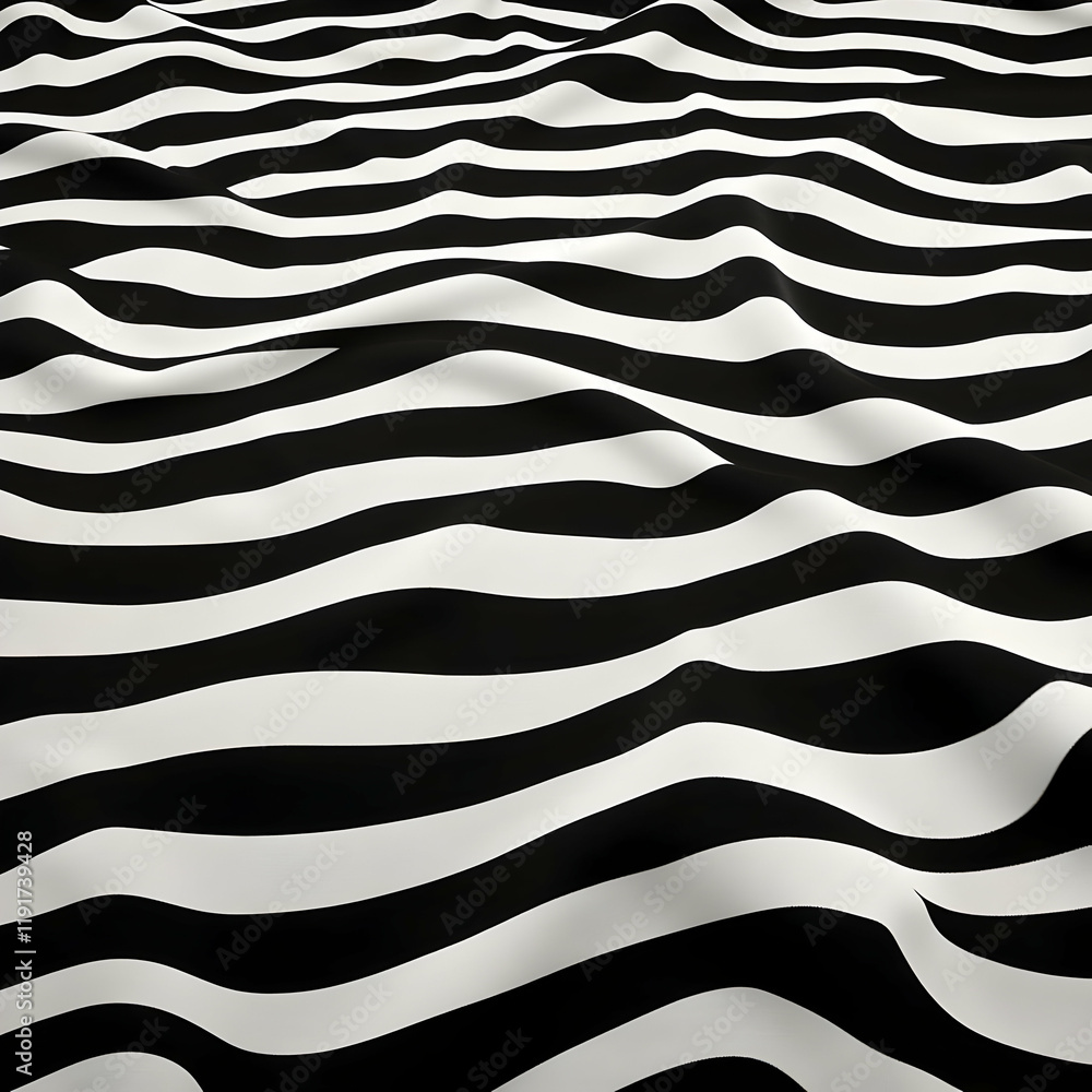 Obraz premium Flowing Black and White Stripes Create a Dynamic and Visually Striking Abstract Background