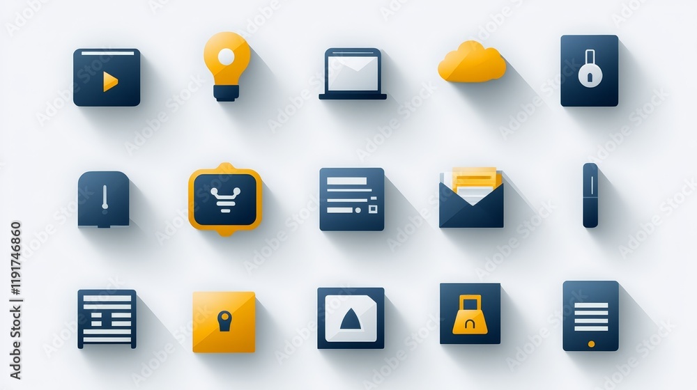 Modern website icons set for intuitive user interface and seamless navigation design Modern website icons set for intuitive user interface and seamless navigation design