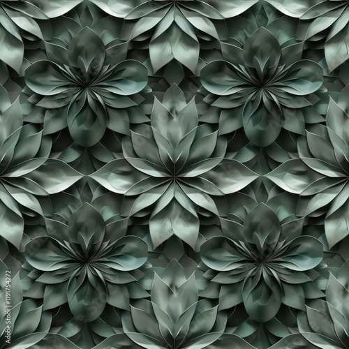 Wallpaper Mural Ethereal Serenity. Grey Symmetry and Fractal Art Marble Flooring Concept Torontodigital.ca