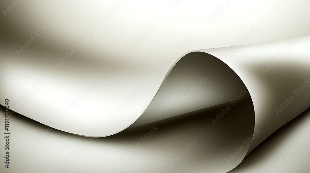 Abstract image of a gently curving sheet of paper Abstract image of a gently curving sheet of paper