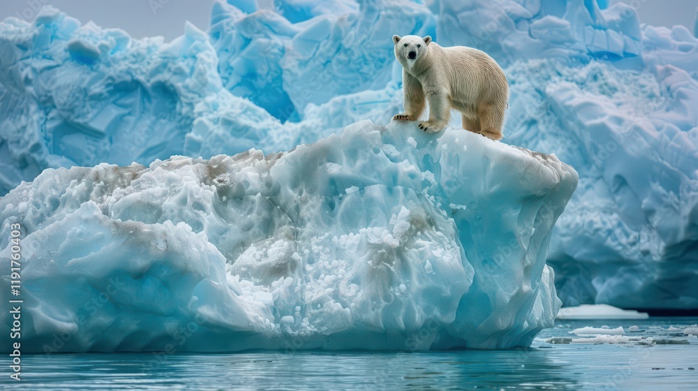 Naklejka premium Arctic Serenity. Exploring the beauty of the polar bear's natural habitat