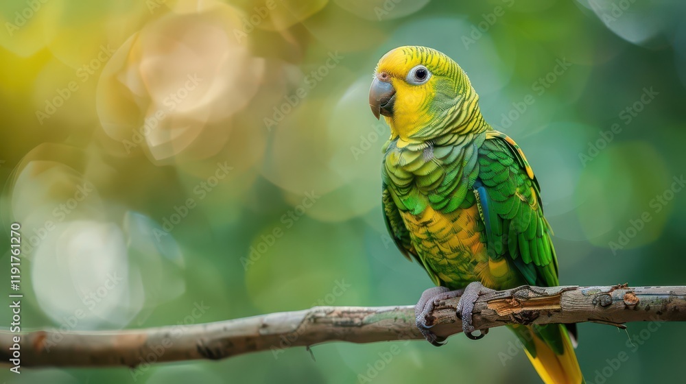 Fototapeta premium Colorful Parrot Among Lush Greenery. Vibrant Avian Beauty in Nature concept