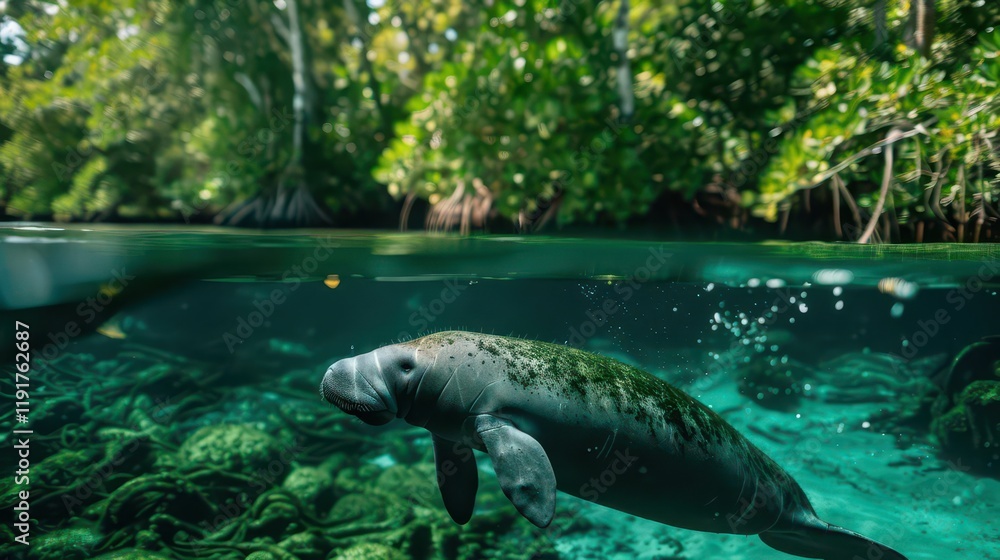 Fototapeta premium Serene Underwater Oasis. Harmony in Nature concept