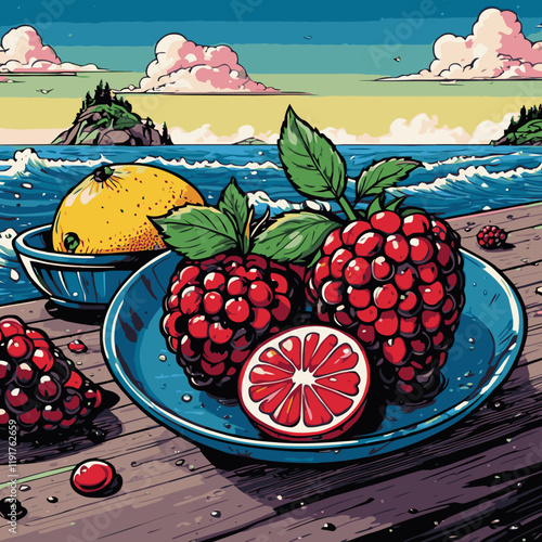 blackberry vector art for design needs 