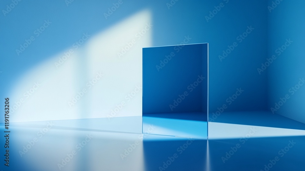 stunning display of light and shadow on a blue surface background. stunning display of light and shadow on a blue surface background.