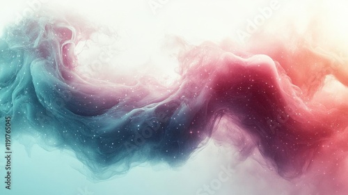 Cosmic Nebula Abstract Background with Vibrant Hues and Sparkling Stars