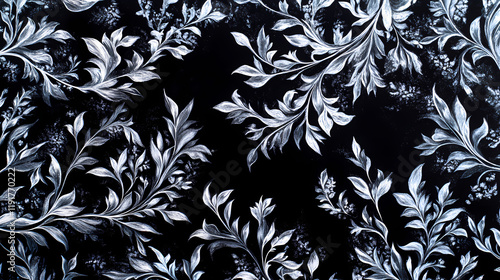 Wallpaper Mural Realistic frostwork pattern on black background, frost, ice crystals, window, cold, winter, frostwork, abstract, texture, design. Frostwood. Illustration Torontodigital.ca
