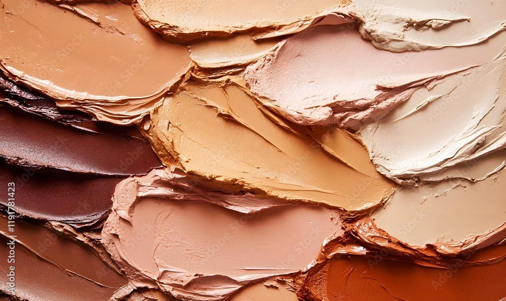 Close-up of different shades on the skin care and make up, generation AI Close-up of different shades on the skin care and make up, generation AI