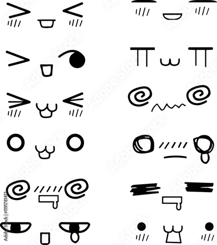 cute face design art sticker emoji