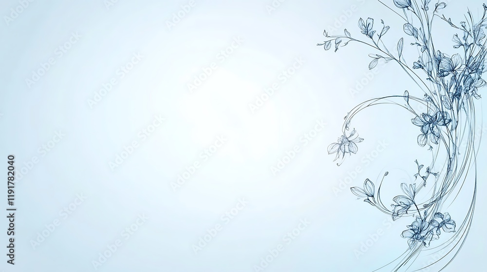 Delicate Floral Design Light Blue Background Delicate Floral Design Light Blue Background