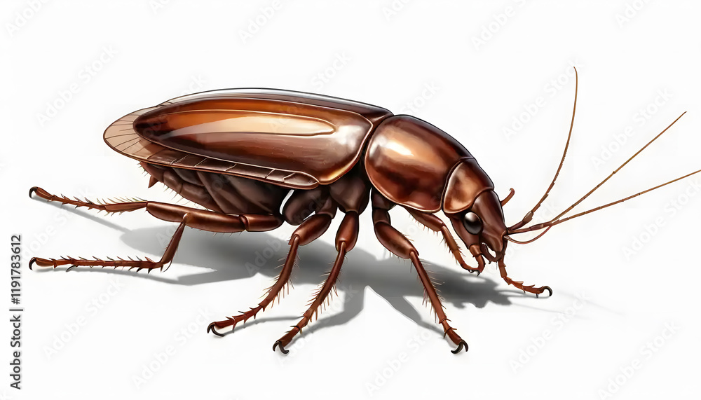 Naklejka premium Detailed Illustration of a Brown Beetle