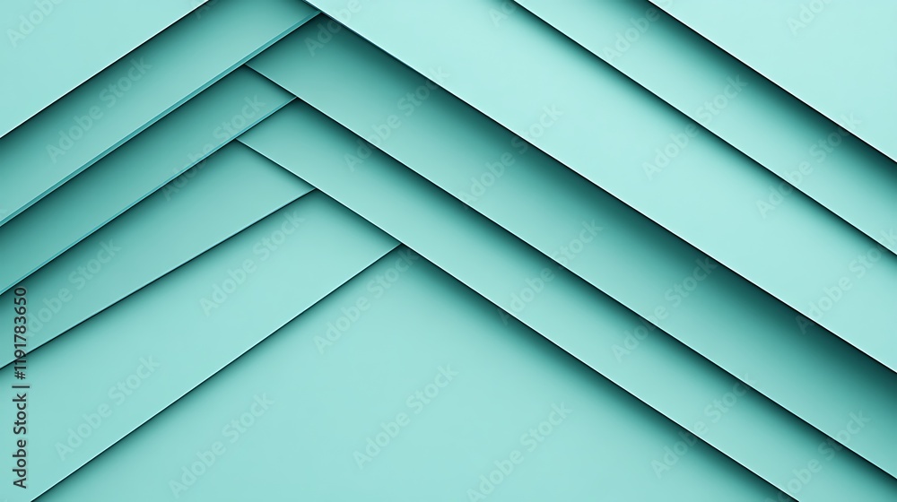 Obraz premium Abstract Teal Layered Geometric Design