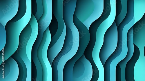 Abstract Teal Wave Pattern Background Design