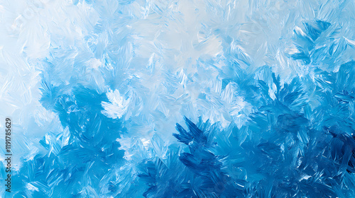 Wallpaper Mural Geometric blue ice texture background with intricate crystalline patterns, icy, frozen. Frostwood. Illustration Torontodigital.ca