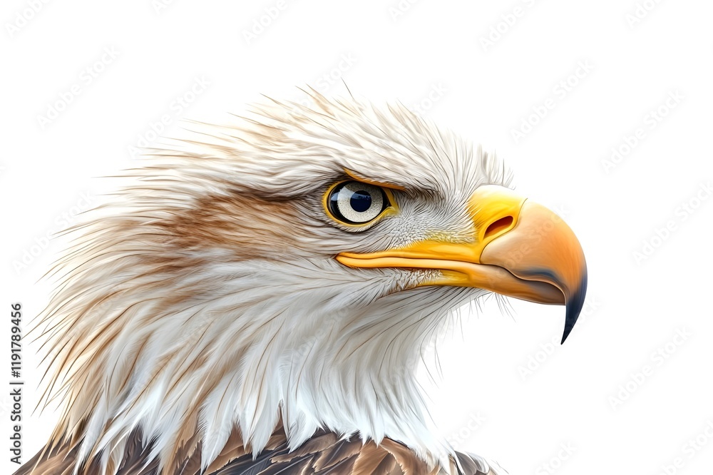 Fototapeta premium Eagle Isolated on White Background.