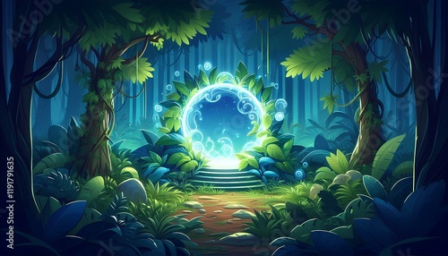 Magical Portal in Jungle photo