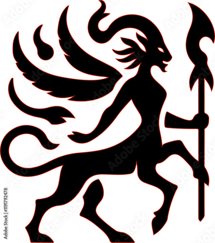 vector illustration classic sacred mythological animal symbol logo icon design.eps