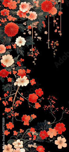 Japanese style. Kimono pattern texture