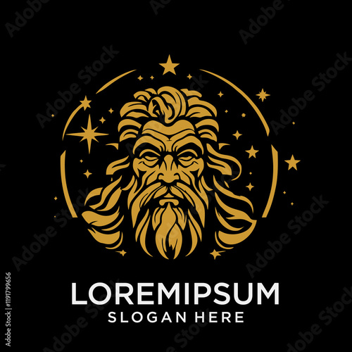 Zeus Thunderbolt Esport gaming mascot logo template Vector.
