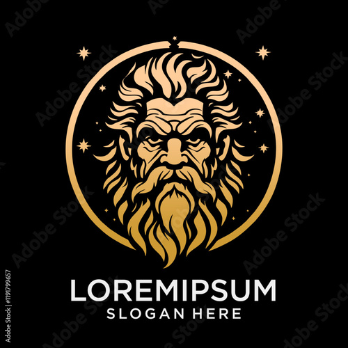 Zeus Thunderbolt Esport gaming mascot logo template Vector.