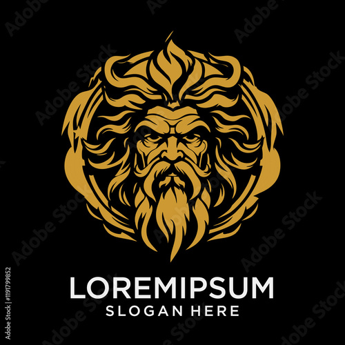 Zeus Thunderbolt Esport gaming mascot logo template Vector.