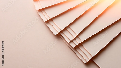 Abstract Beige Paper Layers Geometric Design