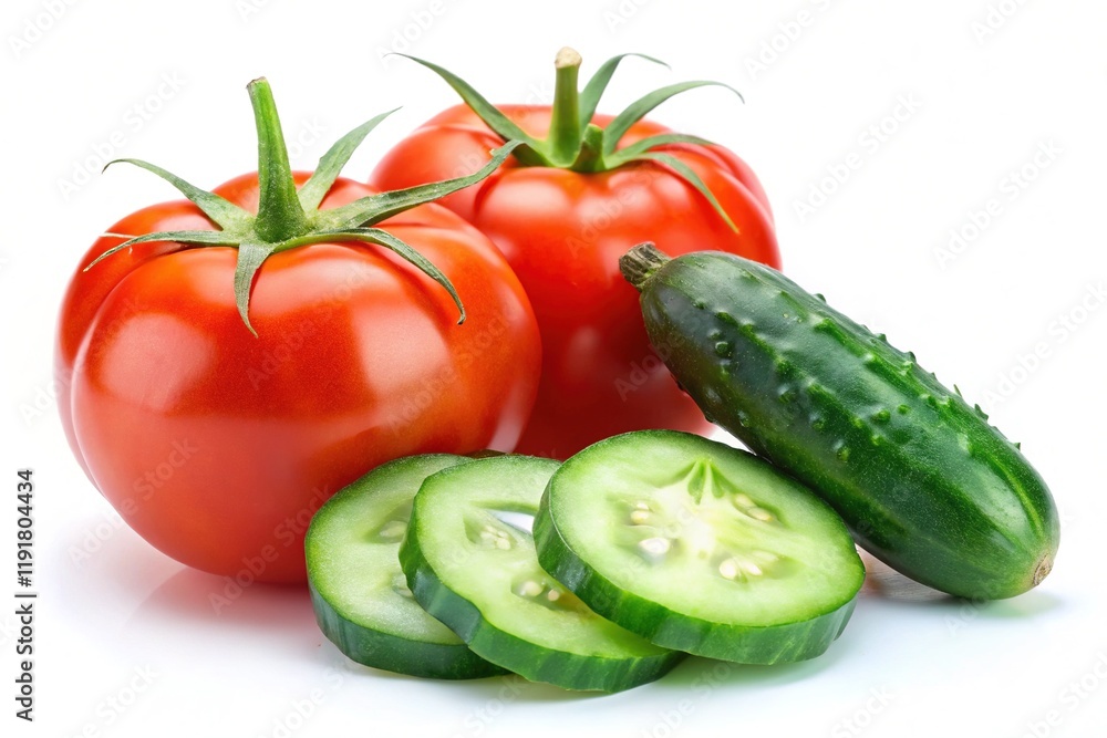 Fresh Tomato & Cucumber: Crisp, Bright Produce Photography Fresh Tomato & Cucumber: Crisp, Bright Produce Photography