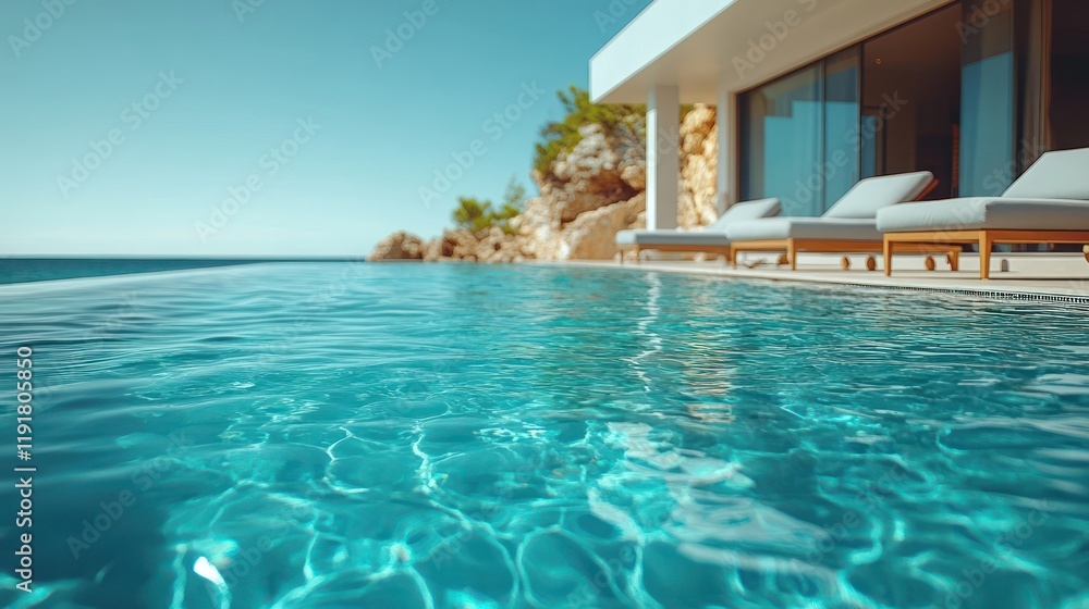 Obraz premium Luxury Infinity Pool Overlooking the Ocean