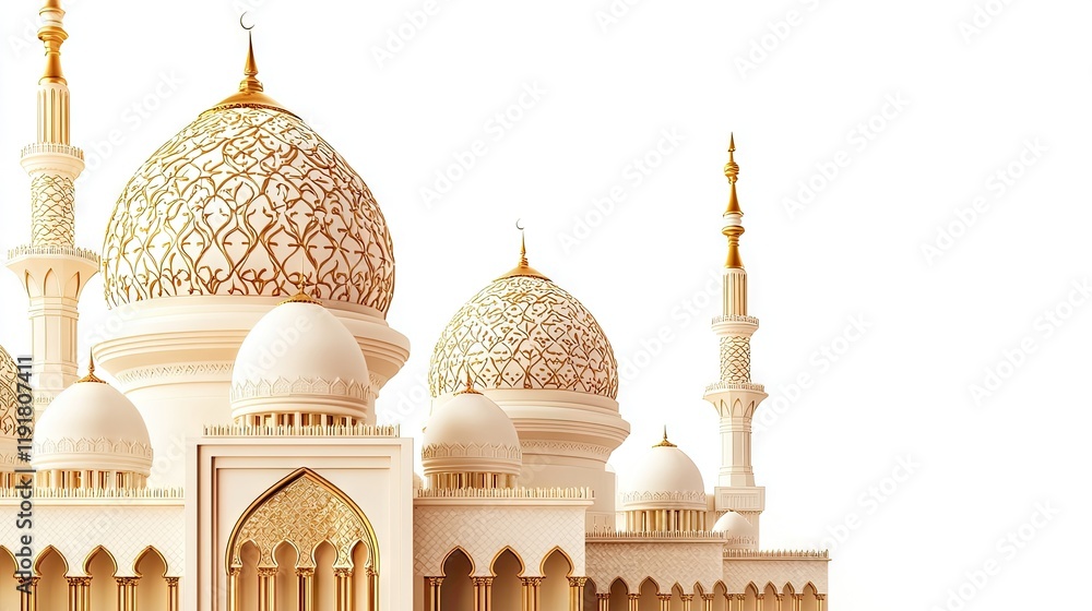 Obraz premium Grand Mosque Domes, Islamic Architecture, UAE, Religious Site