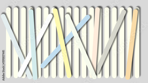 Foto Abstract White Sticks Entwine in a Harmonious Pattern Reflecting the Purity of Minimalist Art