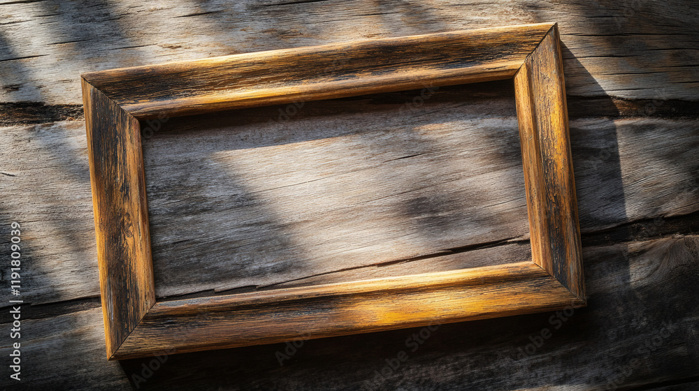Fototapeta premium photo frame mockup on old wooden background
