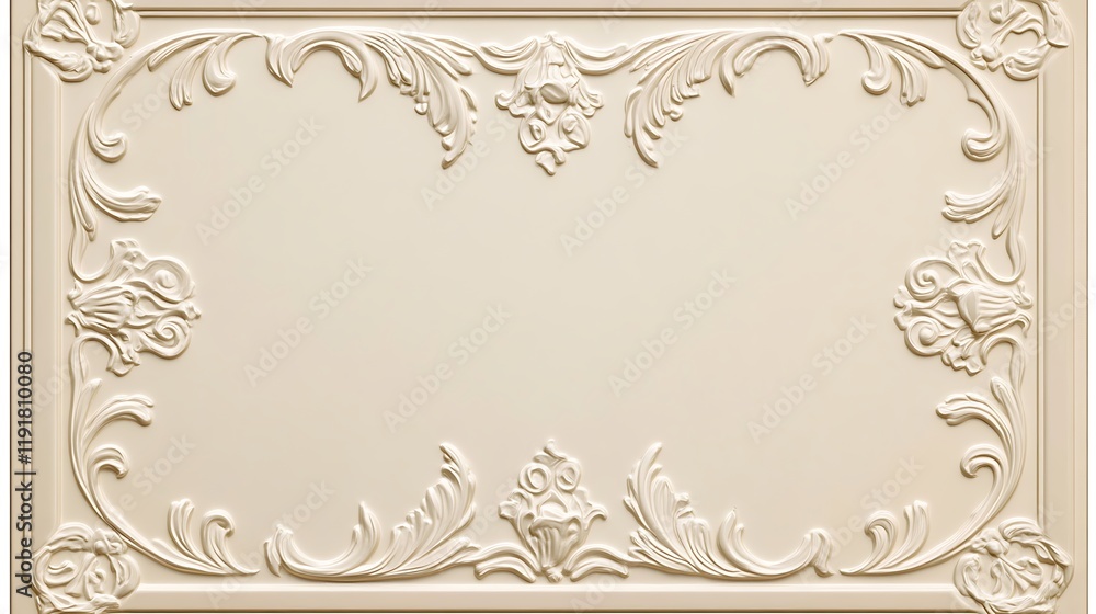 Elegant Cream Ornate Frame Design Panel Elegant Cream Ornate Frame Design Panel