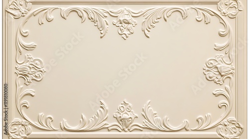 Elegant Cream Ornate Frame Design Panel