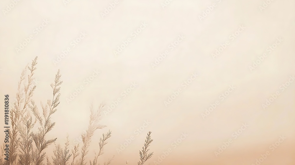 Obraz premium Delicate Branches Against A Soft Beige Background