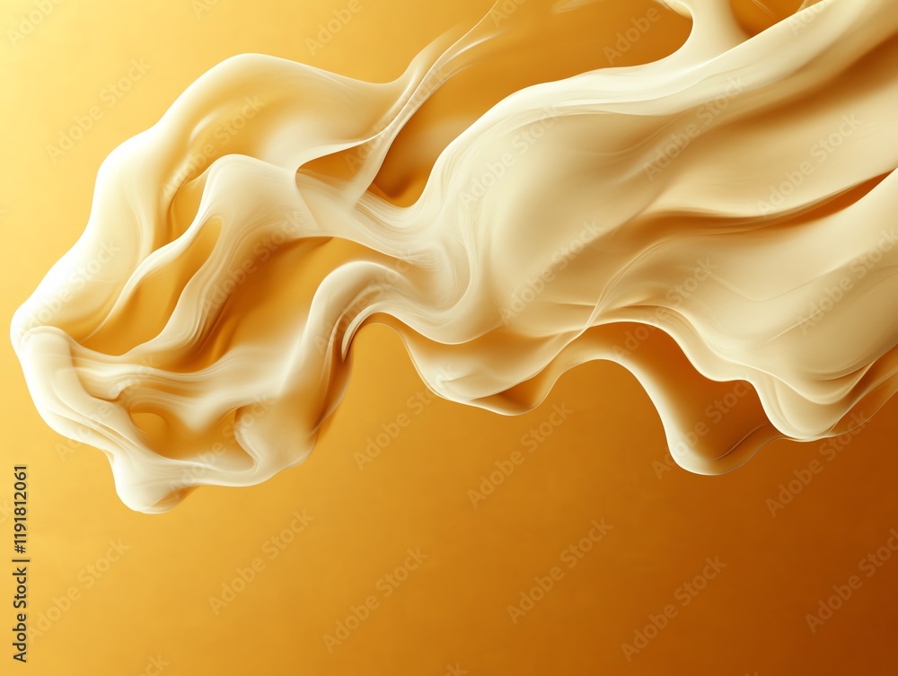 Obraz premium Close-up of a vape cloud twisting into ethereal shapes, framed by warm golden light, evoking a cinematic retro lounge vibe