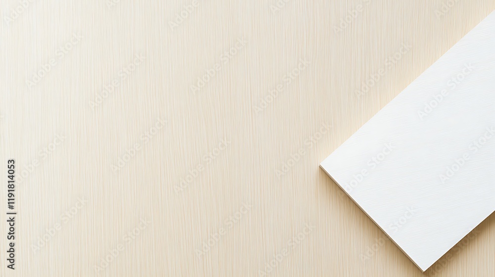 White surface on light wood grain background White surface on light wood grain background
