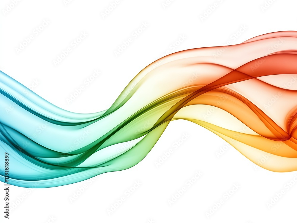 Fototapeta premium soft layered smoke waves, artistic flow, dynamic minimal design, muted tones, isolated on white background