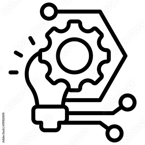 Billede på lærred Unobtrusive Technology Icon Lineal Syle