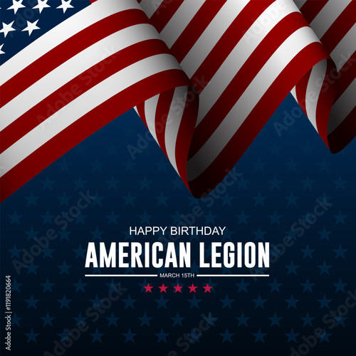 Happy Birthday American Legion Design Background Illustration