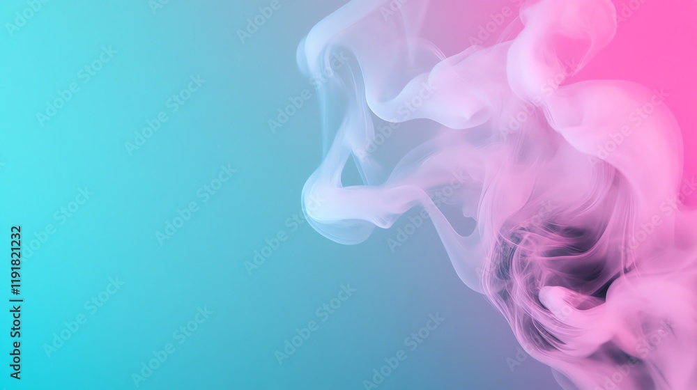 Wisps of smoke forming simple organic lines, softly blending into a retro blue and pink ombre background, clean and modern Wisps of smoke forming simple organic lines, softly blending into a retro blue and pink ombre background, clean and modern