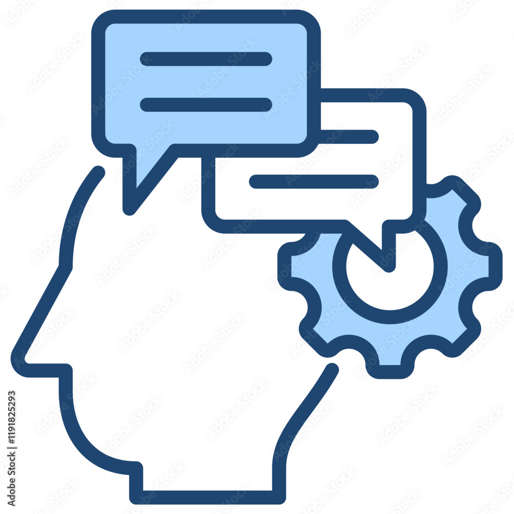 Human-Machine Interaction Icon Lineal Blue Style Human-Machine Interaction Icon Lineal Blue Style