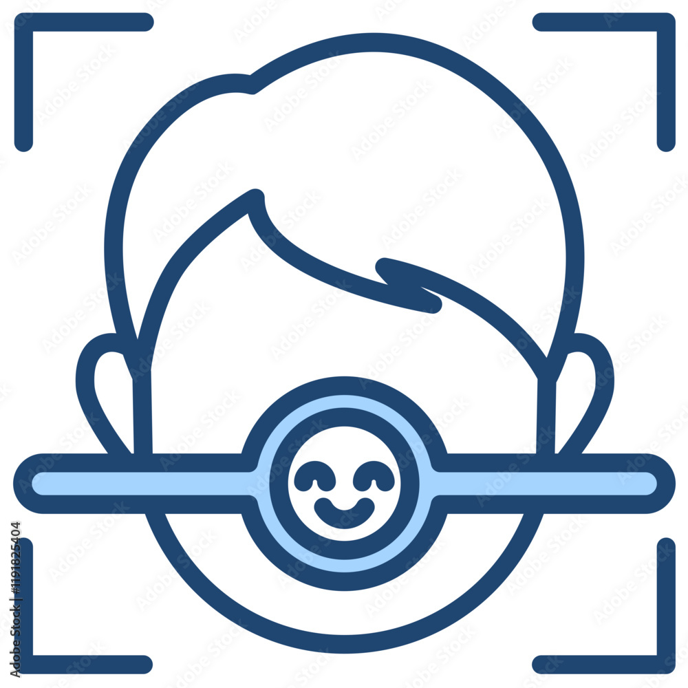 Mood Detection Icon Lineal Blue Style Mood Detection Icon Lineal Blue Style